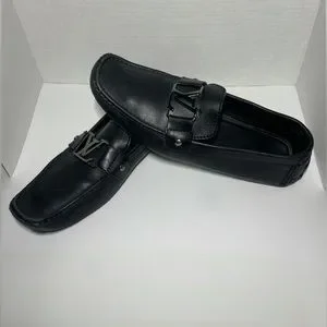 Authentic Louis Vuitton Men’s Loafers Size 8.5 LOUIS VUITTON dark brown logo men main image 2